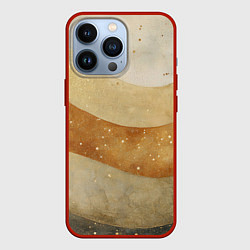 Чехол iPhone 13 Pro Бежево-золотые полосы с блестками