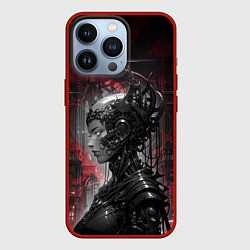 Чехол для iPhone 13 Pro Футуристичная кибернетическая жница, цвет: 3D-красный