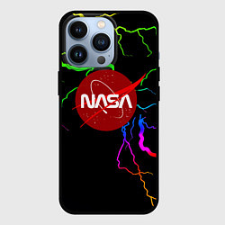 Чехол для iPhone 13 Pro НАСА молнии градиент, цвет: 3D-черный