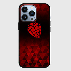 Чехол для iPhone 13 Pro Green Day red poly, цвет: 3D-черный
