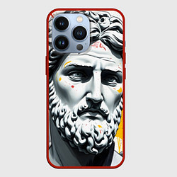 Чехол для iPhone 13 Pro Античный портрет и краска, цвет: 3D-красный