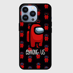 Чехол для iPhone 13 Pro Игра в кальмара x амонг ас, цвет: 3D-черный