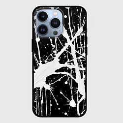 Чехол для iPhone 13 Pro Брызги белой краски, цвет: 3D-черный