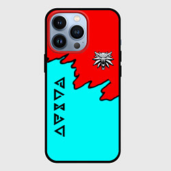 Чехол для iPhone 13 Pro Ведьмак краски логотип, цвет: 3D-черный