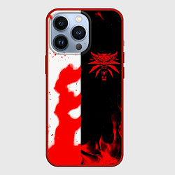 Чехол для iPhone 13 Pro Ведьмак огненный, цвет: 3D-красный