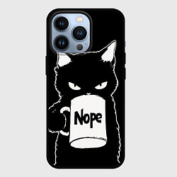 Чехол для iPhone 13 Pro Angry black cat nope, цвет: 3D-черный