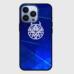 Чехол для iPhone 13 Pro Disturbed blue poly, цвет: 3D-черный