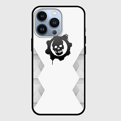 Чехол для iPhone 13 Pro Gears of War white poly, цвет: 3D-черный