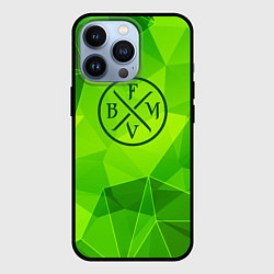 Чехол для iPhone 13 Pro Bullet For My Valentine green poly, цвет: 3D-черный