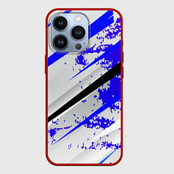 Чехол для iPhone 13 Pro Color white blue, цвет: 3D-красный