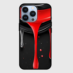 Чехол для iPhone 13 Pro Красная и черная краска текстура, цвет: 3D-черный