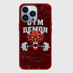 Чехол для iPhone 13 Pro Gym demon, цвет: 3D-красный