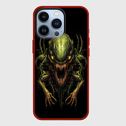 Чехол для iPhone 13 Pro Пришелец - ящер, цвет: 3D-красный
