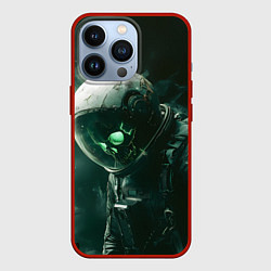 Чехол для iPhone 13 Pro Скелет космонавта в космосе, цвет: 3D-красный