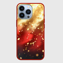 Чехол для iPhone 13 Pro Волнистая текстура с блестками, цвет: 3D-красный