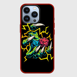 Чехол для iPhone 13 Pro Dragons Paw and Cubes, цвет: 3D-красный