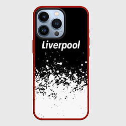 Чехол для iPhone 13 Pro Liverpool краски белые, цвет: 3D-красный