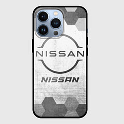Чехол для iPhone 13 Pro Nissan - white gradient, цвет: 3D-черный