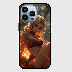 Чехол iPhone 13 Pro Огненная аниме девушка