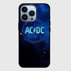 Чехол для iPhone 13 Pro ACDC логотип на синем фоне, цвет: 3D-черный