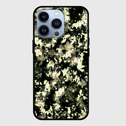 Чехол iPhone 13 Pro Пятнистый чёрно-бежевый