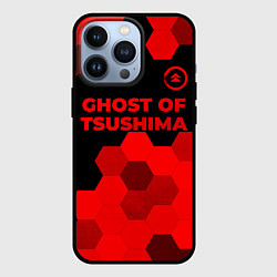 Чехол для iPhone 13 Pro Ghost of Tsushima - red gradient посередине, цвет: 3D-черный