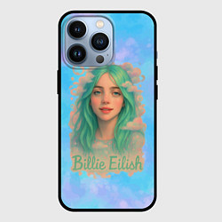 Чехол для iPhone 13 Pro Билли Айлиш с зелеными волосами, цвет: 3D-черный