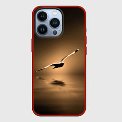Чехол для iPhone 13 Pro Летящая птица, цвет: 3D-красный