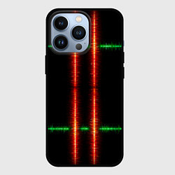 Чехол для iPhone 13 Pro Color black green red lines, цвет: 3D-черный