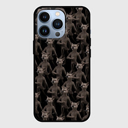 Чехол для iPhone 13 Pro Марширующие мыши паттерн, цвет: 3D-черный