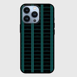 Чехол для iPhone 13 Pro Color blue dark stripe, цвет: 3D-черный
