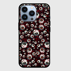 Чехол для iPhone 13 Pro Глаза монстры, цвет: 3D-черный