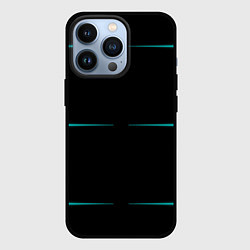Чехол для iPhone 13 Pro Color black blue stripes, цвет: 3D-черный