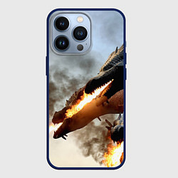 Чехол для iPhone 13 Pro Огненный Змей Горыныч, цвет: 3D-тёмно-синий