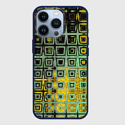 Чехол для iPhone 13 Pro Абстрактная зелено-черная текстура, цвет: 3D-тёмно-синий