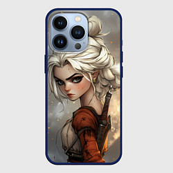 Чехол для iPhone 13 Pro Цири в мультяшном стиле, цвет: 3D-тёмно-синий