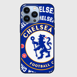 Чехол для iPhone 13 Pro Челси надписи по кругу и логотип, цвет: 3D-тёмно-синий