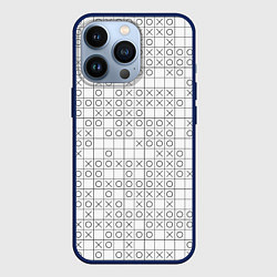 Чехол для iPhone 13 Pro Крестики - нолики, цвет: 3D-тёмно-синий