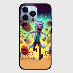 Чехол для iPhone 13 Pro Рик Санчес убегает от монстров, цвет: 3D-черный