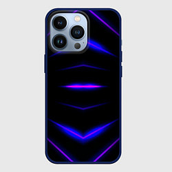 Чехол для iPhone 13 Pro Color black neon stripes, цвет: 3D-тёмно-синий