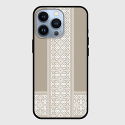 Чехол для iPhone 13 Pro Славянский орнамент-вышиванка рубаха, цвет: 3D-черный