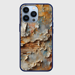 Чехол для iPhone 13 Pro Старая штукатурка на стене - абстракция, цвет: 3D-тёмно-синий