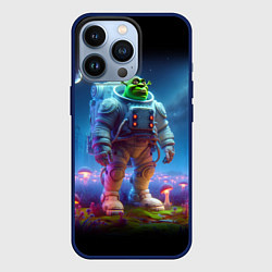 Чехол iPhone 13 Pro Шрек бравый космонавт - неоновое свечение