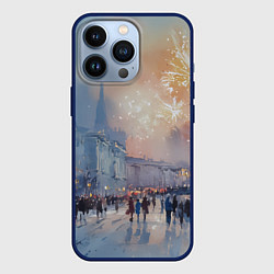 Чехол для iPhone 13 Pro Новогодняя Питерская атмосфера, цвет: 3D-тёмно-синий