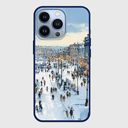 Чехол для iPhone 13 Pro Новогодние гуляния в Питере, цвет: 3D-тёмно-синий