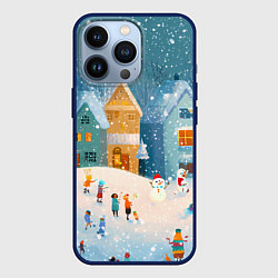Чехол для iPhone 13 Pro Новогодние каникулы, цвет: 3D-тёмно-синий