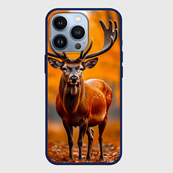 Чехол для iPhone 13 Pro Осенний лес с оленем, цвет: 3D-тёмно-синий