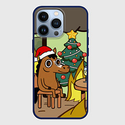 Чехол для iPhone 13 Pro Конь среди огня - this is fine, цвет: 3D-тёмно-синий