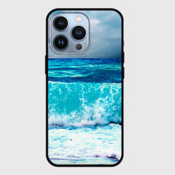 Чехол для iPhone 13 Pro Волны, цвет: 3D-черный