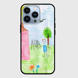 Чехол для iPhone 13 Pro Детские рисунки, цвет: 3D-черный